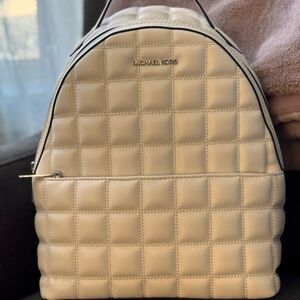 Michael Kors Sheila Optic White Quilted Backpack